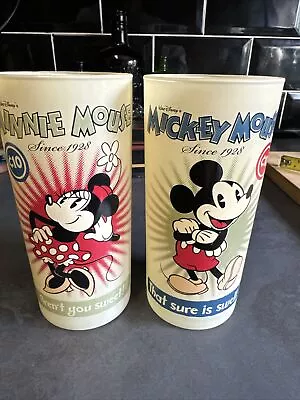 2x Disney Store Exclusive Mickey & Minnie Mouse Hi Ball Tumbler Glasses • £20