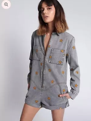 One Teaspoon From The Stars Prophecy Jumpsuit In Soft Grey Size M New Tags  • $99