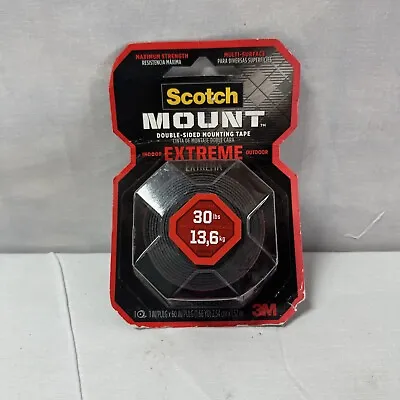 £9.77 • Buy 3M 414H Black Scotch-Mount Double Sided Mounting Tape 60 L X 1 W In.