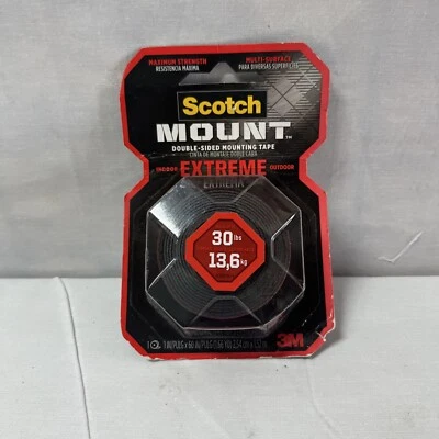 £9.77 • Buy 3M 414H Black Scotch-Mount Double Sided Mounting Tape 60 L X 1 W In.