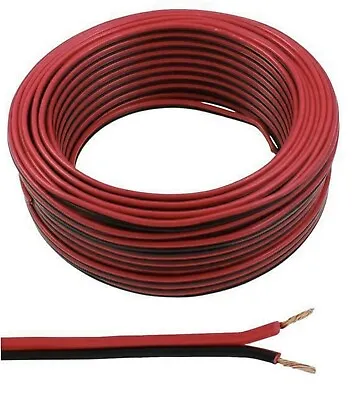 20m Auline® Red & Black 0.5mm 20AWG Speaker Cable Surround Sound Hifi Car Audio • £5.75