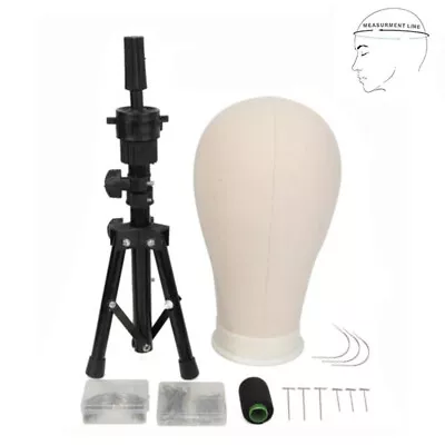 23  Canvas Block Professional Mannequin Head + Wig Making Tripod Holder AU • $48.99