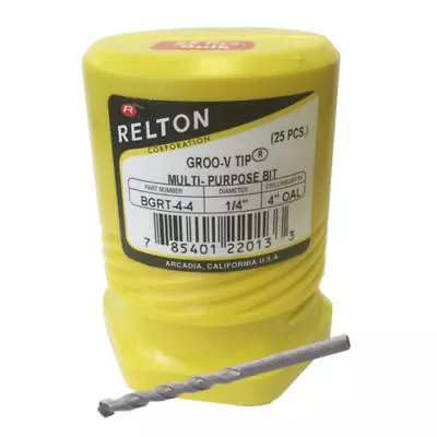 1/4  X 4  Relton GRT Groo-V Tip Porcelain Tile & Stone Drill Bits - Pack Of 25 • $199