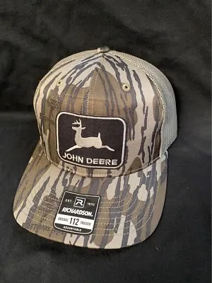 Vintage John Deere Patch Mossy Oak Bottomland Camo Richardson 112 Snapback Cap • $22