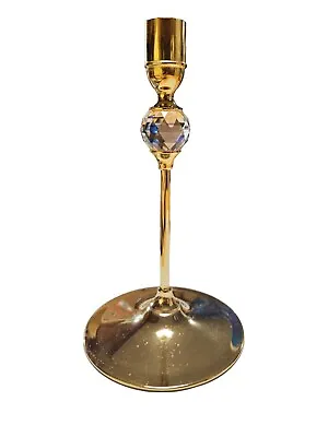 Vintage Valerio Albarello Gold Plated Brass Candlesticks Swarovski Crystal Balls • $14.99