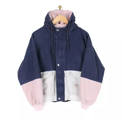 ZAFUL Corduroy Jacket Colourblock Oversized Hooded Full Zip Womens Size L • $31.07