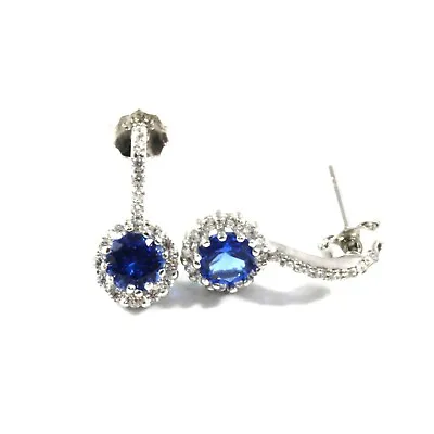 $24.95 • Buy Blue Sapphire Birthstone Drop Earring  With Sterling Silver 925