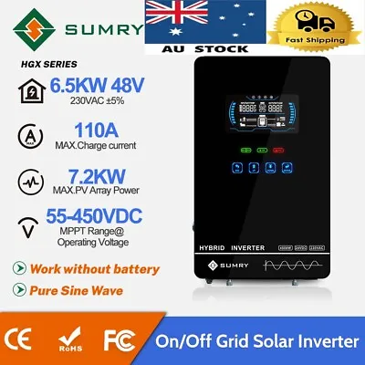 4.5KW 6.5KW Hybrid Solar Inverter Charger MPPT On/Off Grid Inverter Controller • $602.99