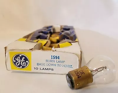 Box Of 7 General Electric GE 1594 GE1594 DC Miniature Burn Lamps Light Bulbs 6V • $59.97