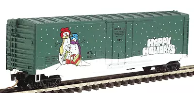 Micro Trains N PS 50' Plug Door Boxcar Happy Holidays Christmas 38360 • $32.98