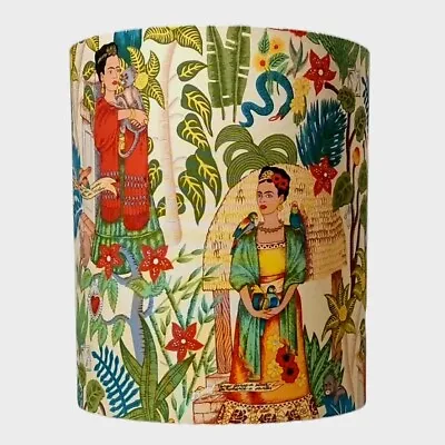NEW  XL Lamp Shade - W35xH40cm - FRIDA KAHLO Designer Fabric - CREAM - Handmade  • $140