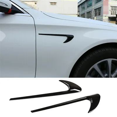 2×Black ABS AMG Style Side Fender Air Vent Trim For Benz C E GLC Class W205 W213 • $18.89