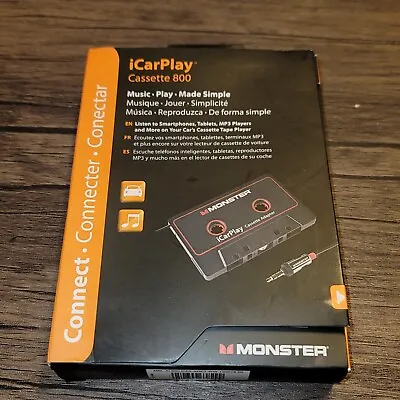 Vintage Monster Aux Cord Cassette Adapter ICarPlay For Car Tape Deck Auxiliary • $15