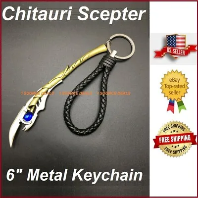 Marvel Avengers Loki Chitauri Scepter Keychain Metal Keyring Infinity Cosplay  • £8.61