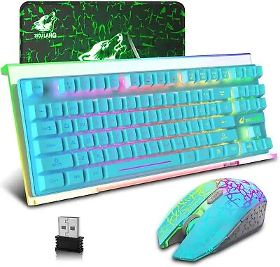 $47.60 • Buy Wireless Gaming Keyboard And Mouse LED Backlit Clear Acrylic RGB Keyboard Stand