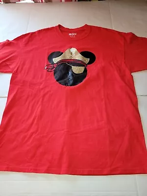 Mickey Mouse Pirate T-shirt Red XL Gildan Eye Patch Gold • $14.99