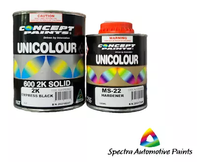 Concept Paints 2K Solid/Direct Gloss Empress Black With MS22 Hardener 1.5lt Kit • $129.95