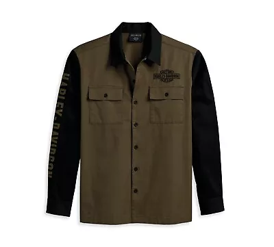 Harley-Davidson Men's Mechanic Shirt - Colorblocked Green - 96136-23VM • $49.99