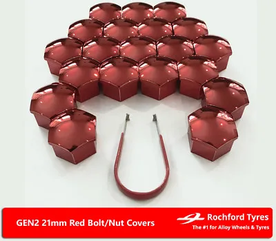 Red Wheel Bolt Nut Covers GEN2 21mm For Mazda MPV [Mk2] 99-06 • $18.94