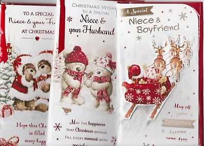 Niece And Boyfriend Fiancé Partner Husband Family Christmas Card Choice • £1.79