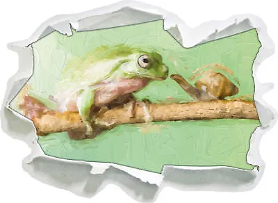 The Frog And The Snail Art Brush Effect - 3D Look Paper Wall Tattoo Aufk • £17.20