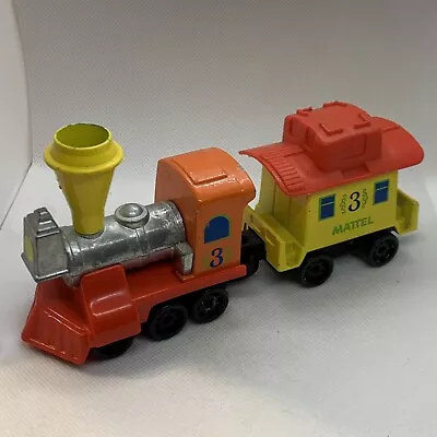 Vintage 1980 Mattel First Wheels Metal & Plastic Toy Train Engine And Caboose • $14.95