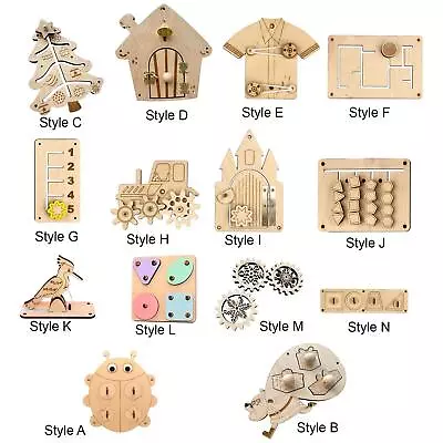 Wooden Busy Board Accessories Wooden Travel Toys For Preschoolers • $18.37