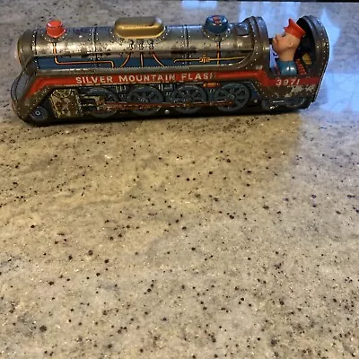 Vtg. 1979 SILVER MOUNTAIN FLASH 3971 TIN TRAIN BATTERY OPERATED *Doesnt Work • $30