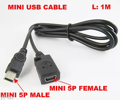 1set New Mini USB 5pin Male To Female Jack Extension Cable 1M • $2.15