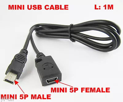4pcs 1M/3.3FT Mini USB 5pin Male To Female Jack Extension Data & Charge Cable • $5.12