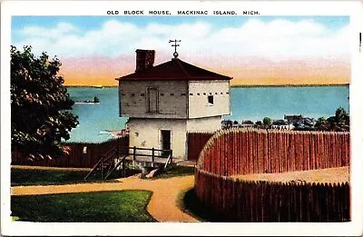 Old Block House Mackinac Island Michigan Oceanside Boat Weather Vane Postcard • $2.75