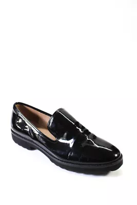 Karl Lagerfeld Womens Patent Leather Round Toe Loafers Black Size 8US 38.5EU • $42.69