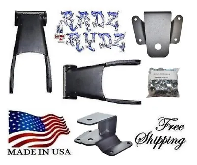 1982-1996 Ford F250 F350 3  Wide Leafs 4  Drop Shackles Hangers Lowering Kit • $219.99