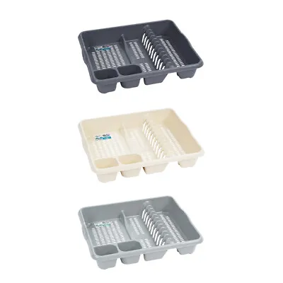 £6.95 • Buy Wham Casa Large Dish Drainer- Kithcen Sink Plastic Cutlery Plates Cup Holder 