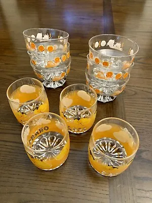 Set Of 4 Vtg Orange Juice Glasses And 6 Sherbet Bowls  '60s-70s Anchor Hocking • $33.25