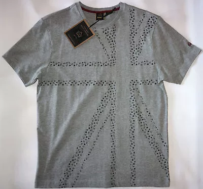 Merc Mens Paisley Uj Print Tee Shirt In Grey Marl Size M Nwt • £11.99