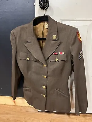 WW2 WWII Original Named Jacket Coat WAAC WAC Enlisted SGT Uniform 18R • $750