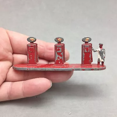 Lesney Made England Cast Metal Esso Gas Station Pump & Attendant Man 3 3/4  Toy • $20.95