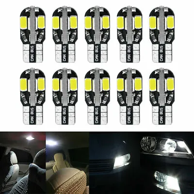 10pcs LED T10 194 168 W5W Canbus White Dome License Side Marker Light Bulb 6000K • $7.83