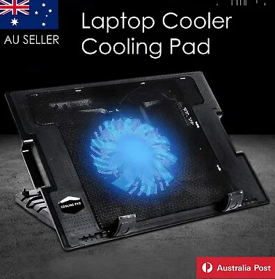 15inch Laptop Cooling Pad Fast Fans Gaming Notebook Cooler LED Fan Dual USB • $22.99