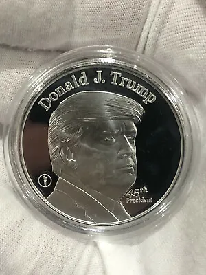 $41.99 • Buy 1 Oz Silver - Donald J Trump 45th President - .999 Pure Silver Coin IN A CAPSULE