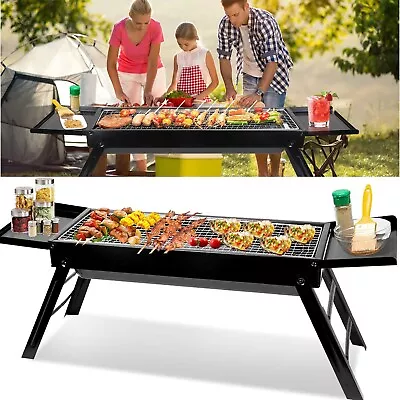 Folding BBQ Grill Barbecue Charcoal Grill Rack Kebab Stainless Steel Outdoor • $27.68