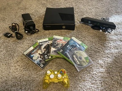 $79.99 • Buy Microsoft Xbox 360 S Gaming Console With Kinect 4GB Bundle Model 1439 W/ 5 Games