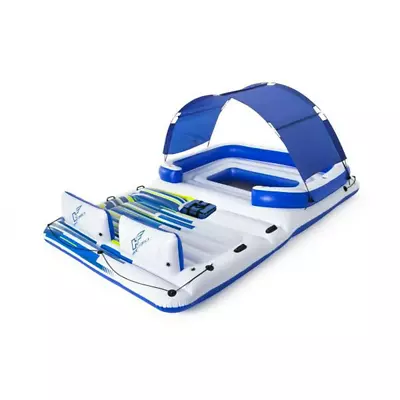 6 Person Inflatable Floating Island Pool Lake Party Canopy • $223.21