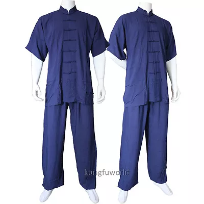 Shortsleeves Tai Chi Uniforms Kung Fu Martial Arts Wushu Suit Taichi Clothes • £33.60