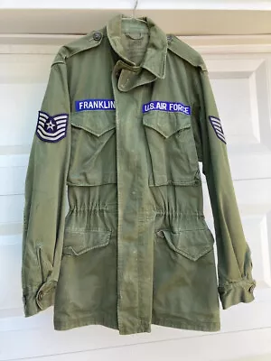 Vintage SAC USAF Era M51 M-1951 Field Jacket Small Long OG 107 Patches Named 60s • $39.99