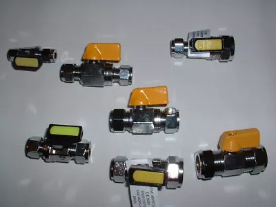 £16.99 • Buy Mini Ball Valve Brass Natural Gas Lpg 6mm 8mm 10mm 15mm Compression Inc Reducing