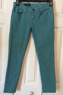 J Crew Toothpick Jeans 27 X 27 Ankle Teal Womens • $9.99