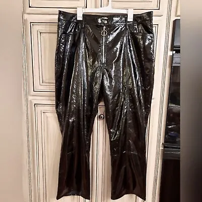 Good American - Good Straight Faux Patent Leather Pants - Size 22 - Vegan • $59