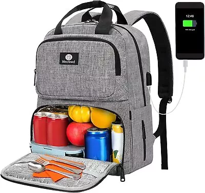 LARGE CAPACITY Cooler Lunch Backpack 15.6 Inch Laptop USB Port Water Resistant • $78